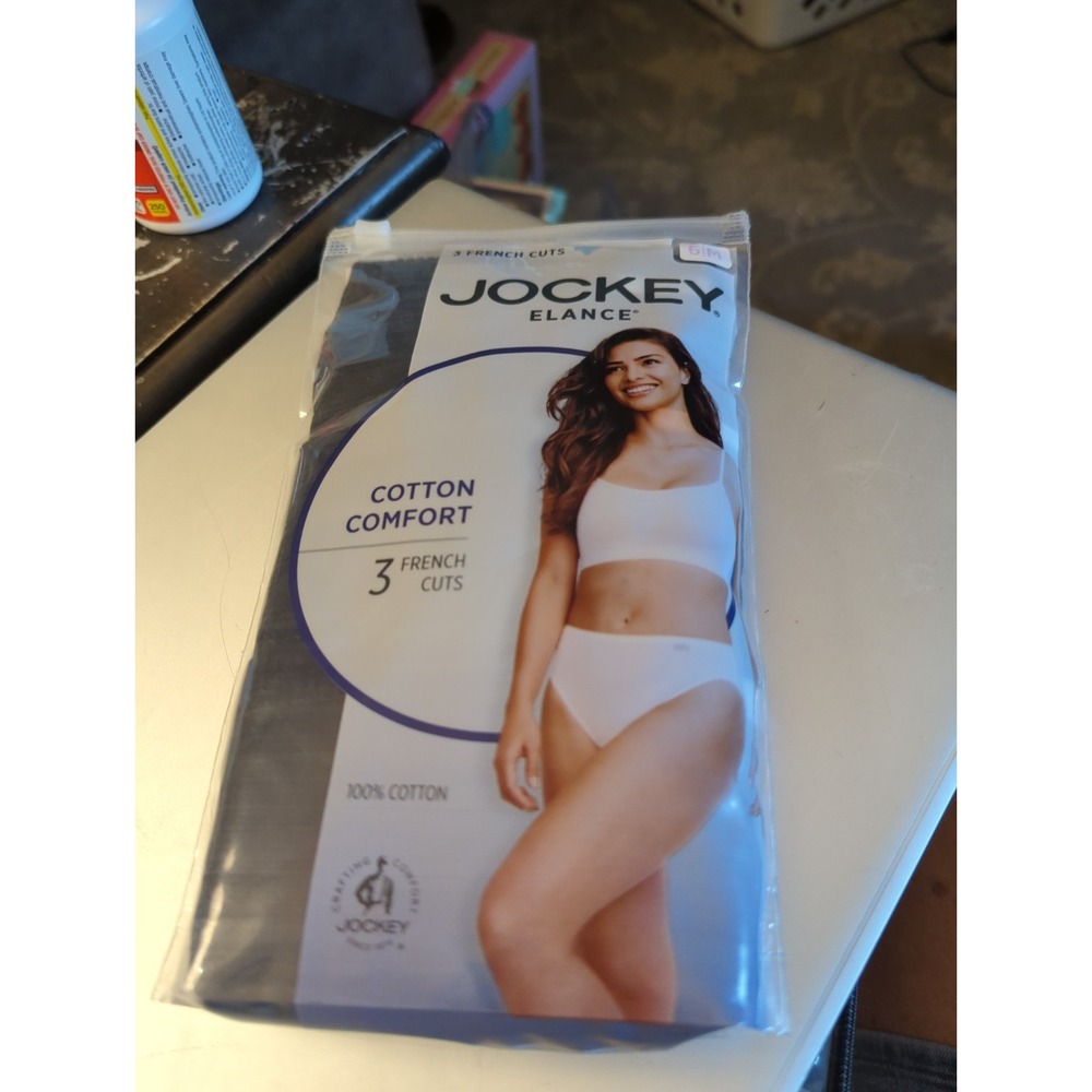 Jockey 3-Pack Elance French Cut Panty Size 6 Cotton Comfort 100% Cotton Black